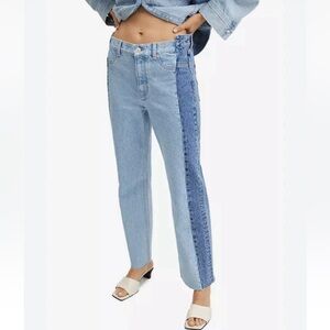 Mango MNG Two-Tone Colorblock Jeans – Size 36 / US 4